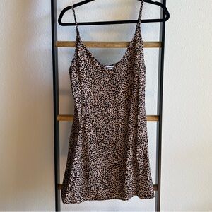 Reformation Leopard Print Slip Dress - Brown/Black